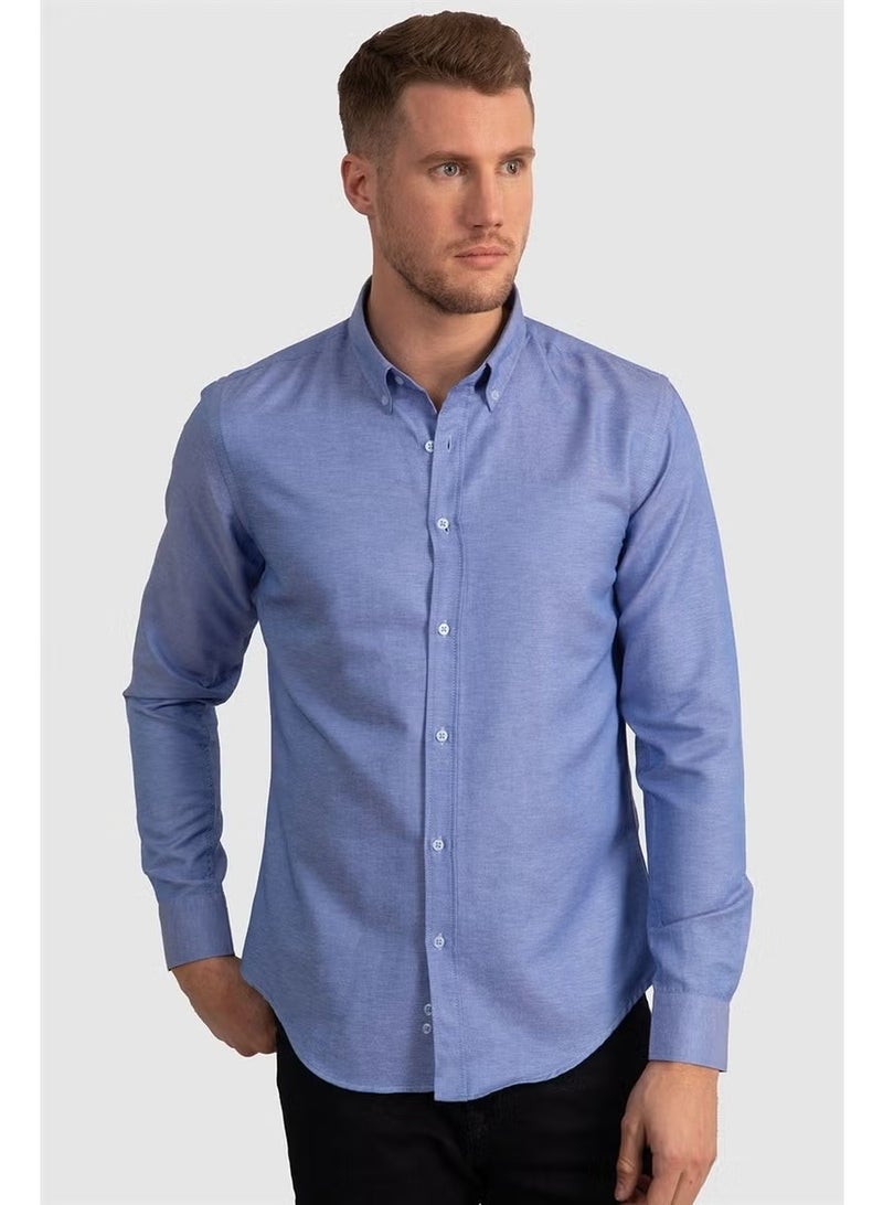 Tudors Slim Fit Slim Fit Oxford Sports Men's Shirt - Image 3