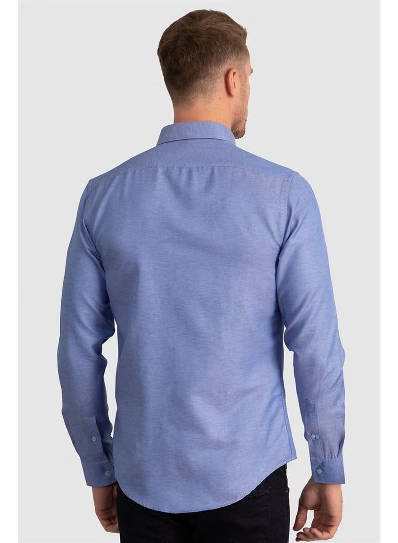Tudors Slim Fit Slim Fit Oxford Sports Men's Shirt - Image 5