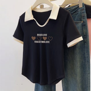 Slimming Cotton Polo Tee V-Neck Fat-Proof Womens Summer Top BLACK-BOAE FOUR LOVE - pzsku/ZBE1025E7B2AA61A7B3C4Z/45/1746199853/d7a4cfe7-0e19-47cd-8a63-5f1b244a60f8