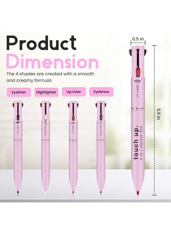 Katelia Beauty - 4 in 1 Makeup Pen - Refillable Makeup Pen for Easy Travel - Portable Makeup Set with Colored Eyeliner, Brow & Lip Liner & Highlighter - Cruelty-Free Beauty, Paraben-Free Makeup Pen - Image 1
