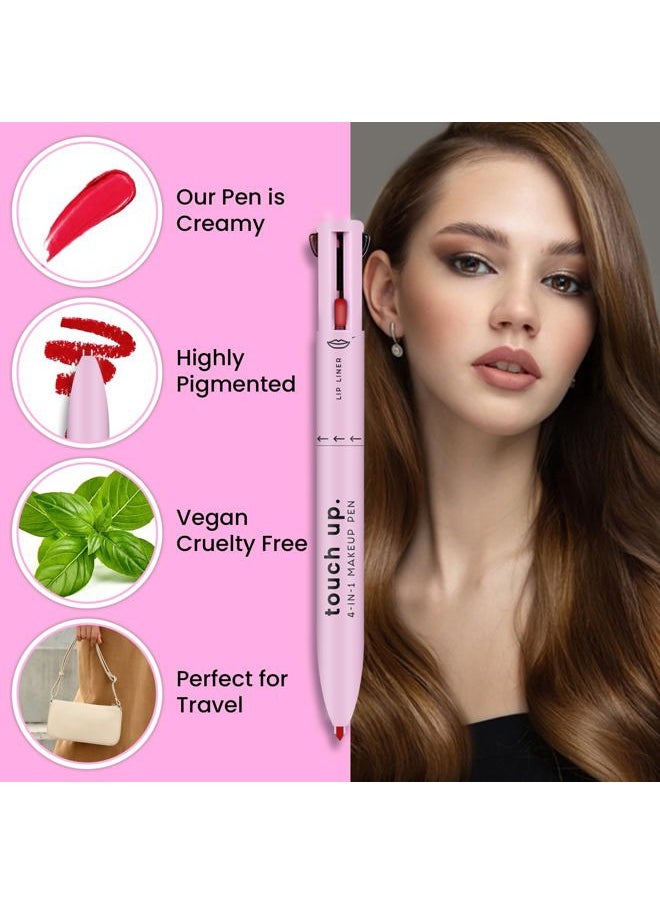 Katelia Beauty - 4 in 1 Makeup Pen - Refillable Makeup Pen for Easy Travel - Portable Makeup Set with Colored Eyeliner, Brow & Lip Liner & Highlighter - Cruelty-Free Beauty, Paraben-Free Makeup Pen - Image 1