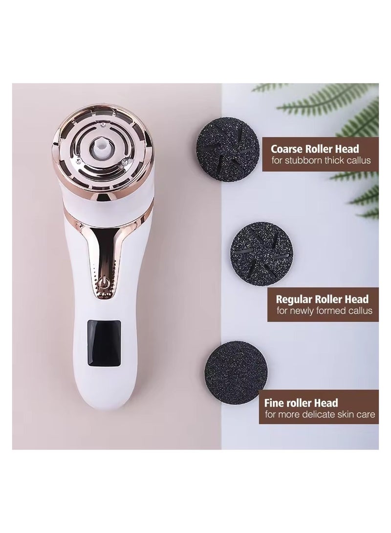 general جهاز كهربائي لإزالة الجلد الميت من القدمين مع مكنسة كهربائية، مجموعة أدوات باديكير احترافية، مبرد قدم لإزالة الجلد الميت، مبرد مقاوم للماء قابل لإعادة الشحن للعناية بالقدم مع 3 رؤوس وشاشة LCD بسرعتين - Image 3