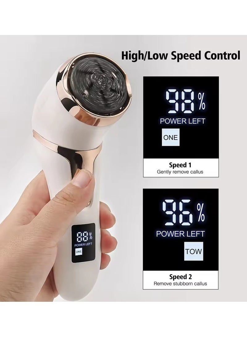 general جهاز كهربائي لإزالة الجلد الميت من القدمين مع مكنسة كهربائية، مجموعة أدوات باديكير احترافية، مبرد قدم لإزالة الجلد الميت، مبرد مقاوم للماء قابل لإعادة الشحن للعناية بالقدم مع 3 رؤوس وشاشة LCD بسرعتين - Image 2