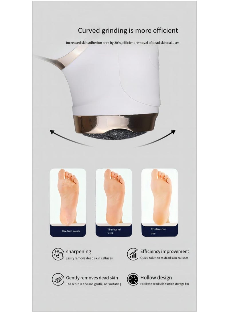 general جهاز كهربائي لإزالة الجلد الميت من القدمين مع مكنسة كهربائية، مجموعة أدوات باديكير احترافية، مبرد قدم لإزالة الجلد الميت، مبرد مقاوم للماء قابل لإعادة الشحن للعناية بالقدم مع 3 رؤوس وشاشة LCD بسرعتين - Image 5