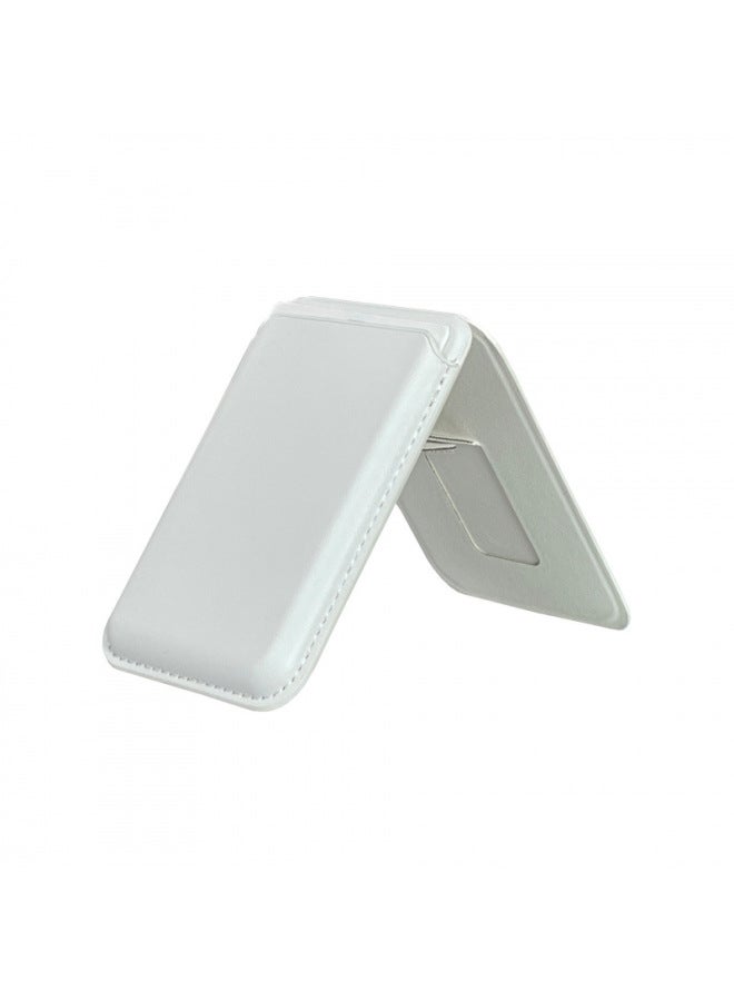 Suitable For Apple 16 IPhone15/14/13 Leather Strong Magnetic Folding Bracket Card Holder MagSafe Magnetic Card Bag-Specifications:White  - Image 1
