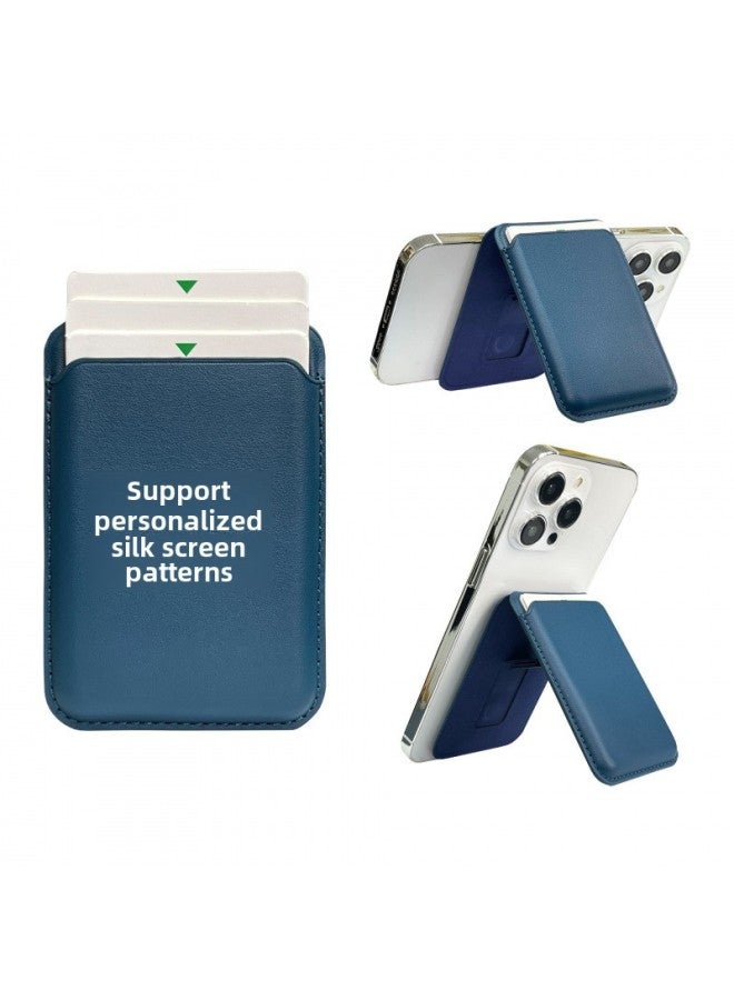 Suitable For Apple 16 IPhone15/14/13 Leather Strong Magnetic Folding Bracket Card Holder MagSafe Magnetic Card Bag-Specifications:White  - Image 2