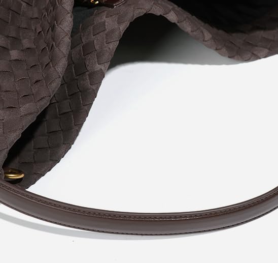Molodo Woven Suede Shoulder Bag for Women Suede Hobo Bag Tote Elegant Handbag Satchel for Work Travel - Image 3