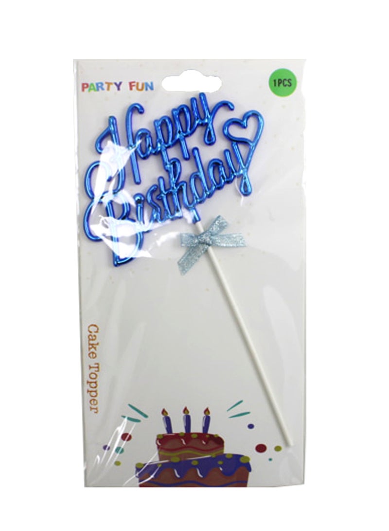 PARTY FUN توبير كعكة عيد ميلاد زرقاء سعيد - قطعة واحدة على بطاقة - Image 2