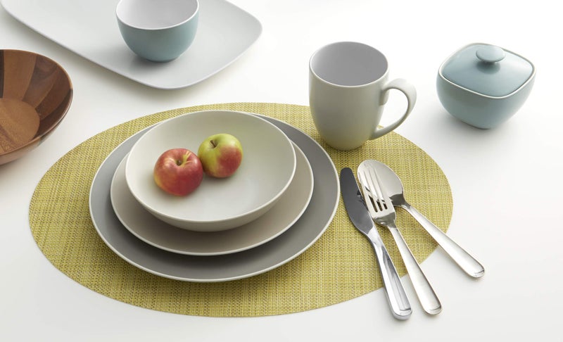 nambe POP 4-Piece Dinnerware Set | Place Setting for 1 | Stoneware Dishes | Includes Dinner Plate, Salad Plate, Coffee Mug, and Soup Bowl | Dishwasher and Microwave Safe | Sand Brown - Image 4