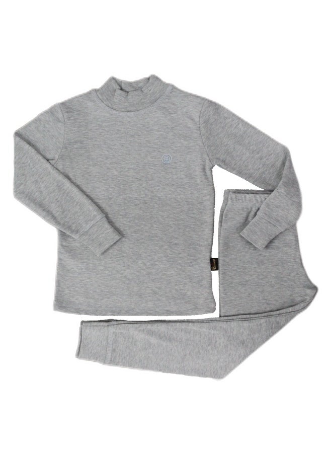 Bashayer Light gray winter pajamas with a medium collar for boys  - Image 1