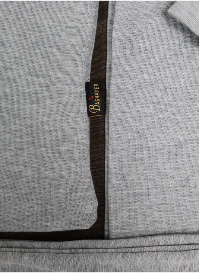 Bashayer Light gray winter pajamas with a medium collar for boys  - Image 3