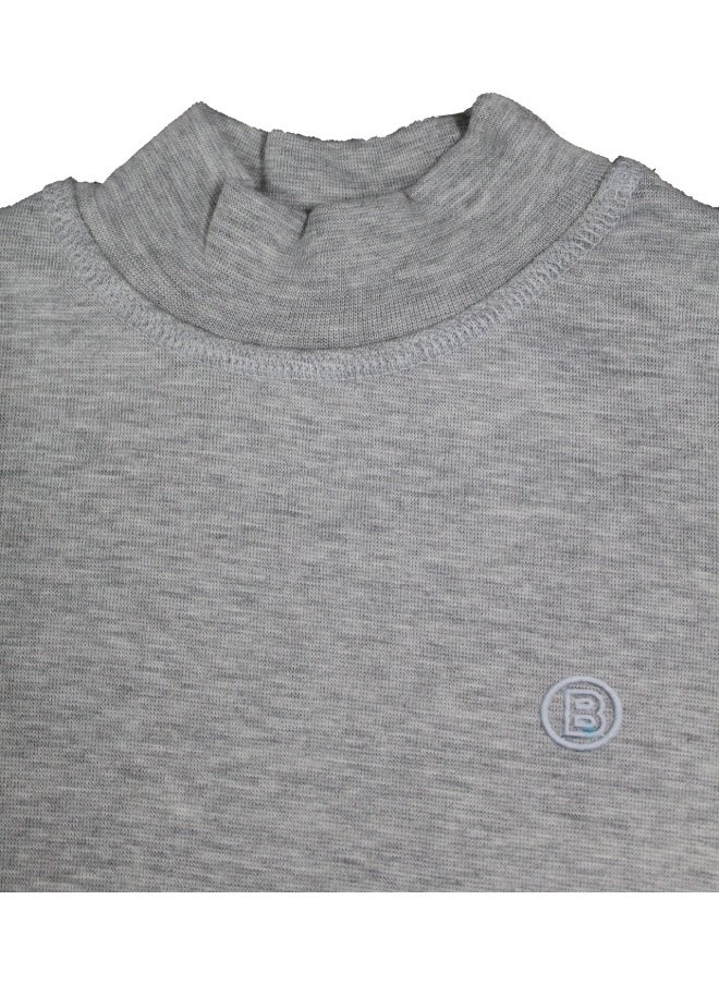 Bashayer Light gray winter pajamas with a medium collar for boys  - Image 2