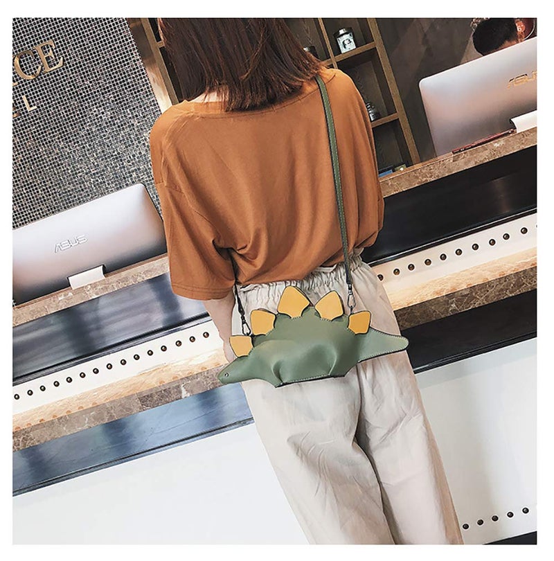 QZUnique Dinosaur Shoulder Bag for Women 3D Animal Novelty Purse Zipper Crossbody Handbag Clutch Messenger Bag for Girl - Image 2