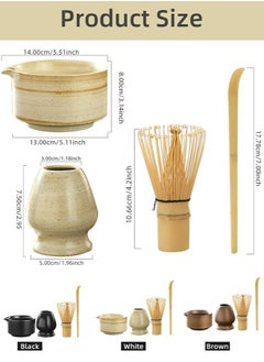 Dominy 4PCS Matcha Tea Set, Includeing Match Bowl with Spout and Bamboo Whisk Matcha Whisk Stand Chasen Holder Teaspoon Set  - Image 5