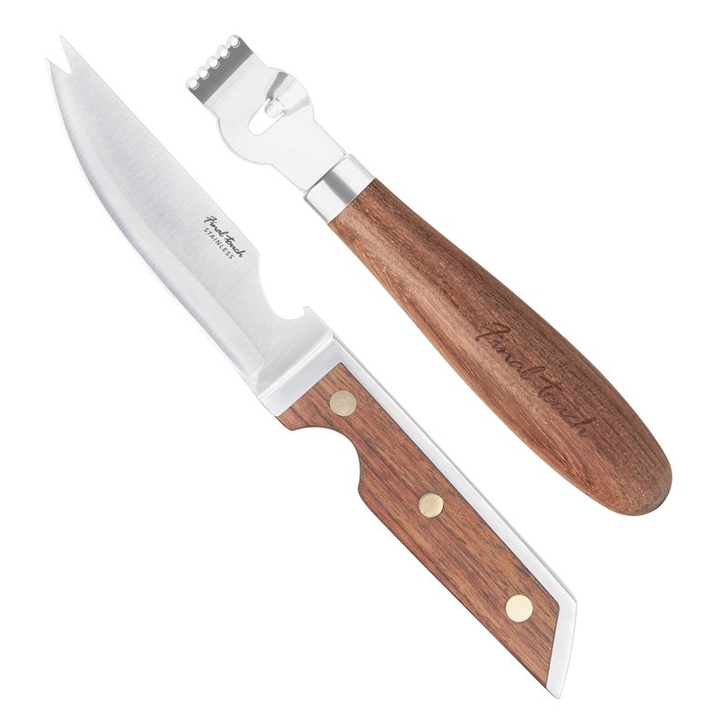 Final Touch Final Touch Bar Knife & Zester Set - Multi-Function Design for Effortless Cocktail Prep - Adjacent Edge Handle, Stainless Steel Blade, Bottle Opener, and Zester Included (FTA2110)  - Image 1