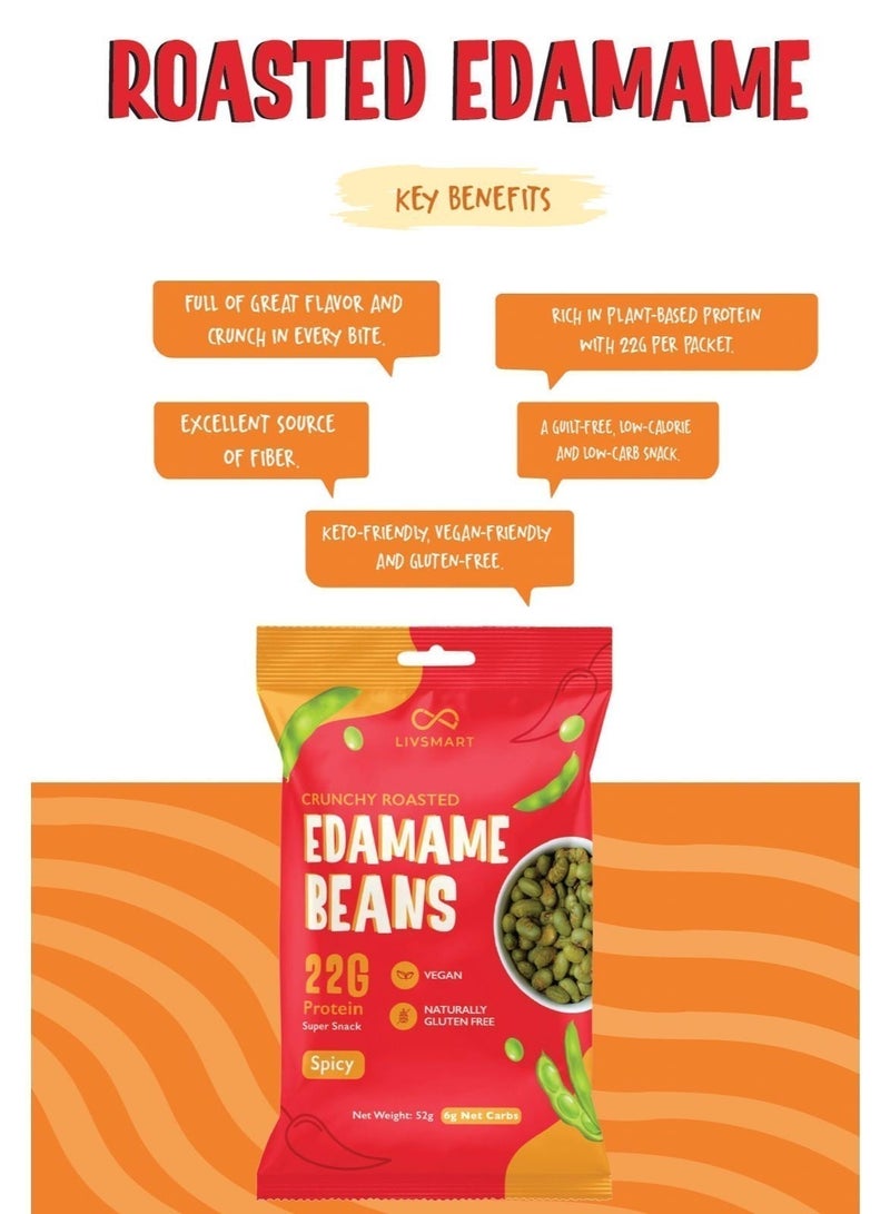 LIVSMART Crunchy Roasted Edamame Beans Spicy 52g - Image 2