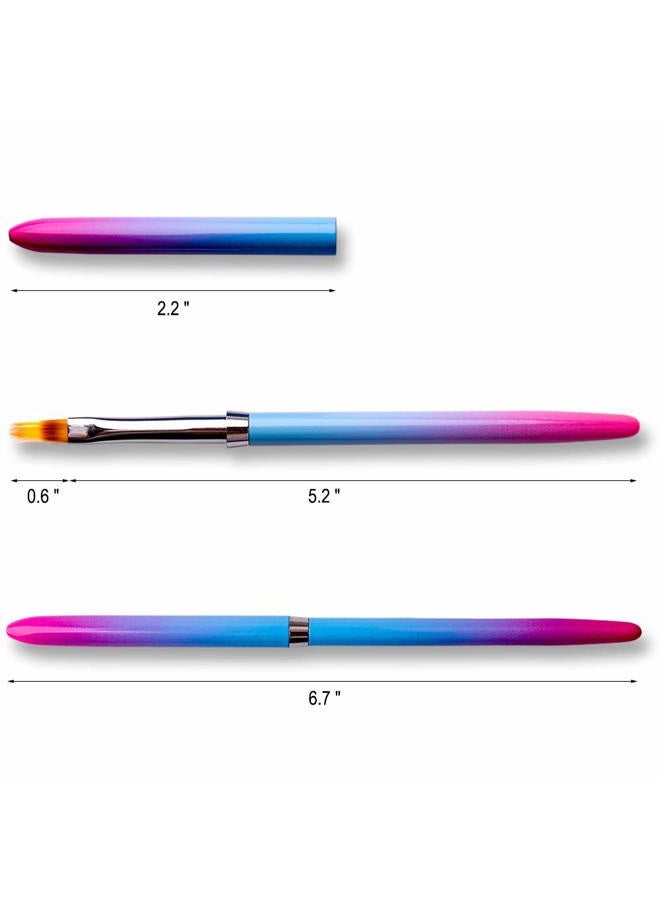 SILPECWEE (NO1) - 1Pc Nail Art Ombre Brush Alloy Gradient Handle Nylon Hair UV Gel Polish Acrylic Manicure Painting Drawing Brush Tools - Image 2
