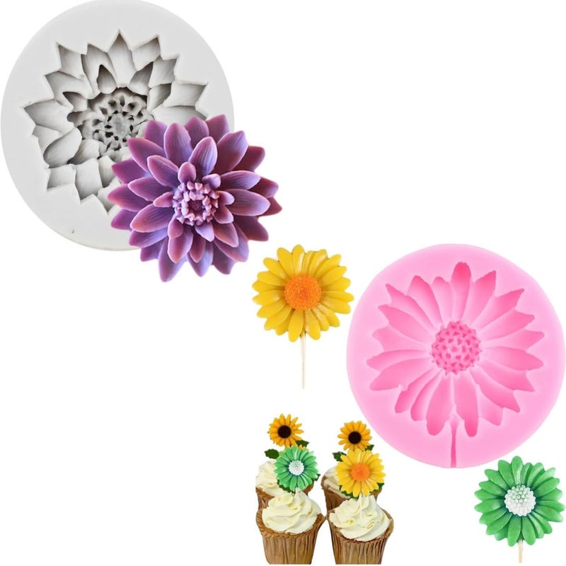 Skytail Skytail Single Cavity Sunflower Lotus Flower Silicone Moulds for Candle Waxmelts Fondant Chocolate Candy Cake Decoration Cupcake Topper Gummy Jelly Cookie Sugarpaste Clay Soap Resin Molds 