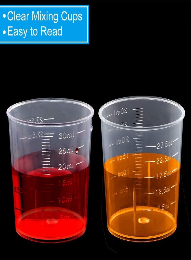 KeCool 30ml Plastic Liquid Measuring Cups - Mini Clear Kitchen Medicine Cups Transparent Labs Graduated Beakers Baking Cooking Home Lab Measure Tool (5 Packs,1oz,Transparent) - Image 3