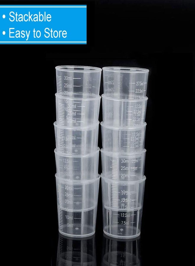 KeCool 30ml Plastic Liquid Measuring Cups - Mini Clear Kitchen Medicine Cups Transparent Labs Graduated Beakers Baking Cooking Home Lab Measure Tool (5 Packs,1oz,Transparent) - Image 4