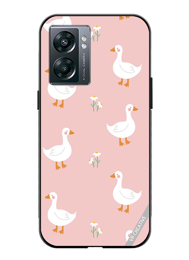 VR CREATIVE Protective Case Cover For Oppo A57 5G Cute White Swan Goose Design Multicolour  - Image 1
