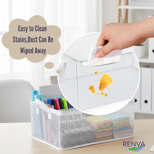 RENVA Collapsible Fabric Storage Cubes Organizer with Handles Foldable Storage Baskets for Organizing Toys, Books, Shelves, Closet, Large Storage Box with Handles (2) - Image 4