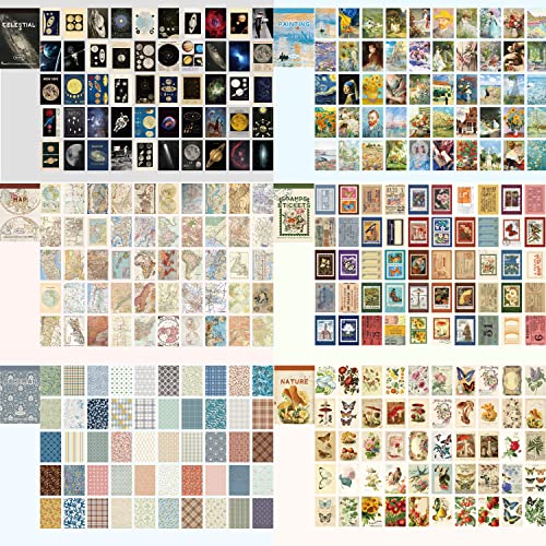 emmoolife 12 Sets 600 Sheets Washi Stickers for Journaling, Map Nature Celestial Portrait Boho Stickers Vintage Aesthetic Scrapbook Sticker Set for Bullet Journal Art Diary Card Craft Gifts Planner Notebook - Image 2