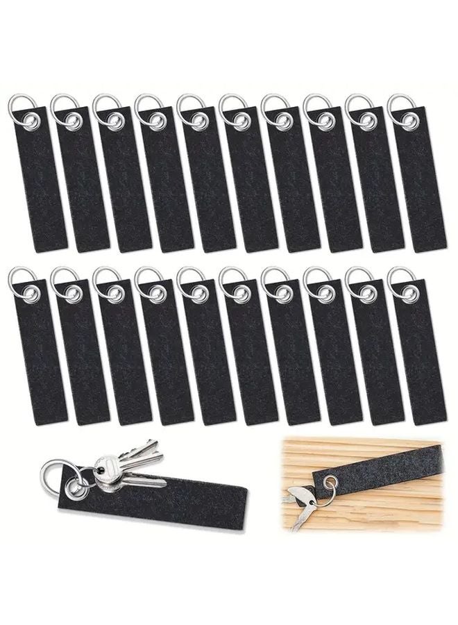 Dark Gray Felt Keychains Pendants DIY Craft Kit for Gifting Family Friends - Image 1