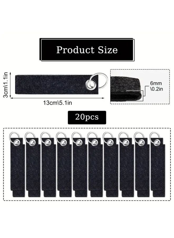 Dark Gray Felt Keychains Pendants DIY Craft Kit for Gifting Family Friends - Image 3