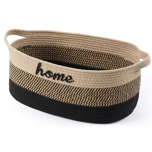 STOBSK Dog Toy Basket Woven Baskets for Organizing Rope 22X11X79 Large Storage Basket with Handle Cute Cotton Nursery Gift Dog Toy Bins OrganizerLight Beige - Image 1