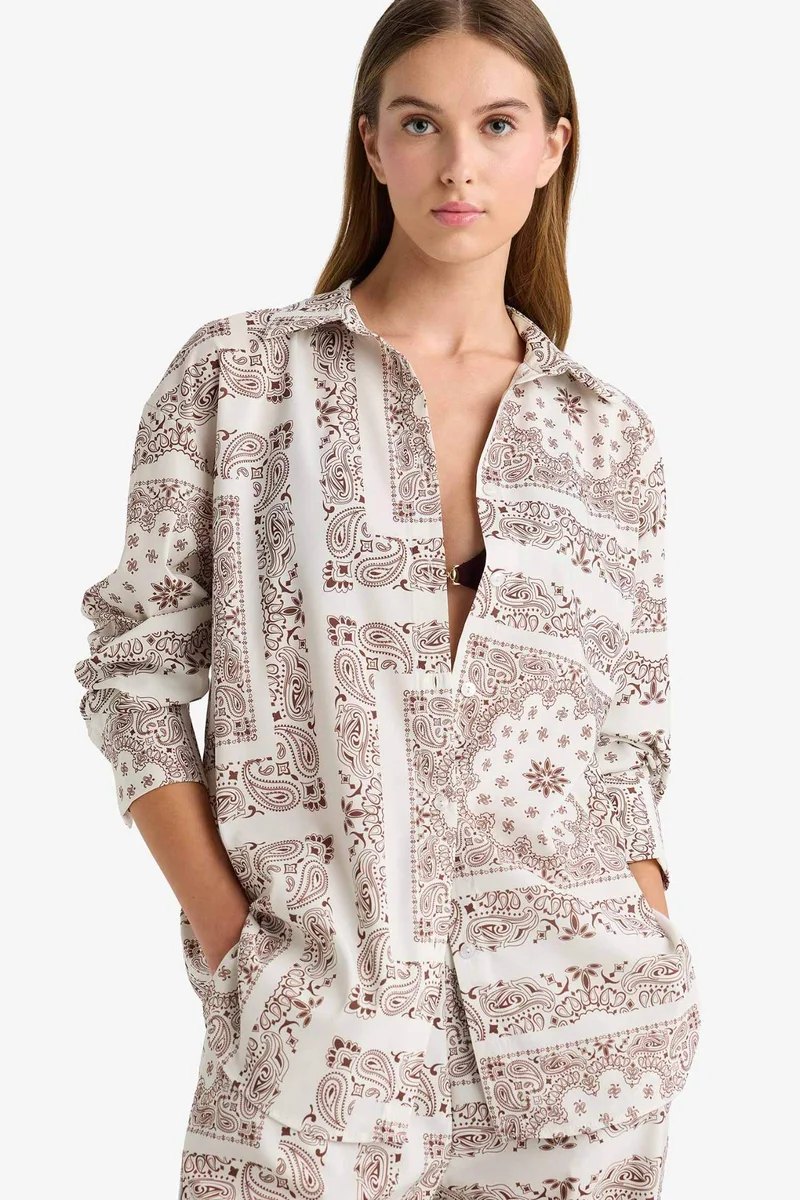 DeFacto Fall in Love Regular Fit Paisley Beachwear