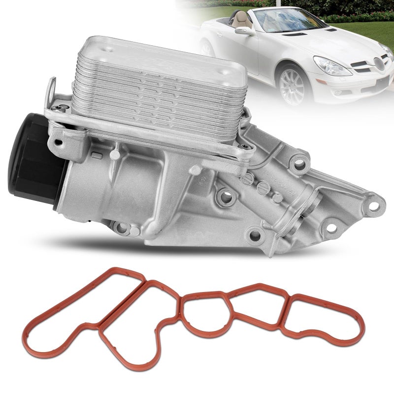YEHERIT 2721800510 Aluminium Oil Cooler Filter Housing Assembly Compatible with 2006-2012 Mercedes Benz E350 E280 C230 C300 C350 GLK350 ML450 S400 SLK300 R350 S550 GL550 E550 SL550 CLS550 CL550 CLK550 - Image 1
