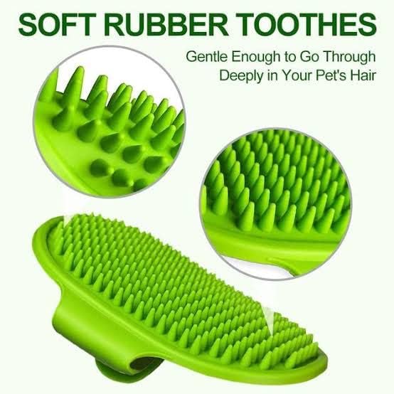 Gurez Pet Massage Rubber Bath Glove for Dogs, Cats, Rabbit, & Hamster, Grooming Shampoo Washing Soothing Bristles Hand Brush Comb 1 Piece - Image 4