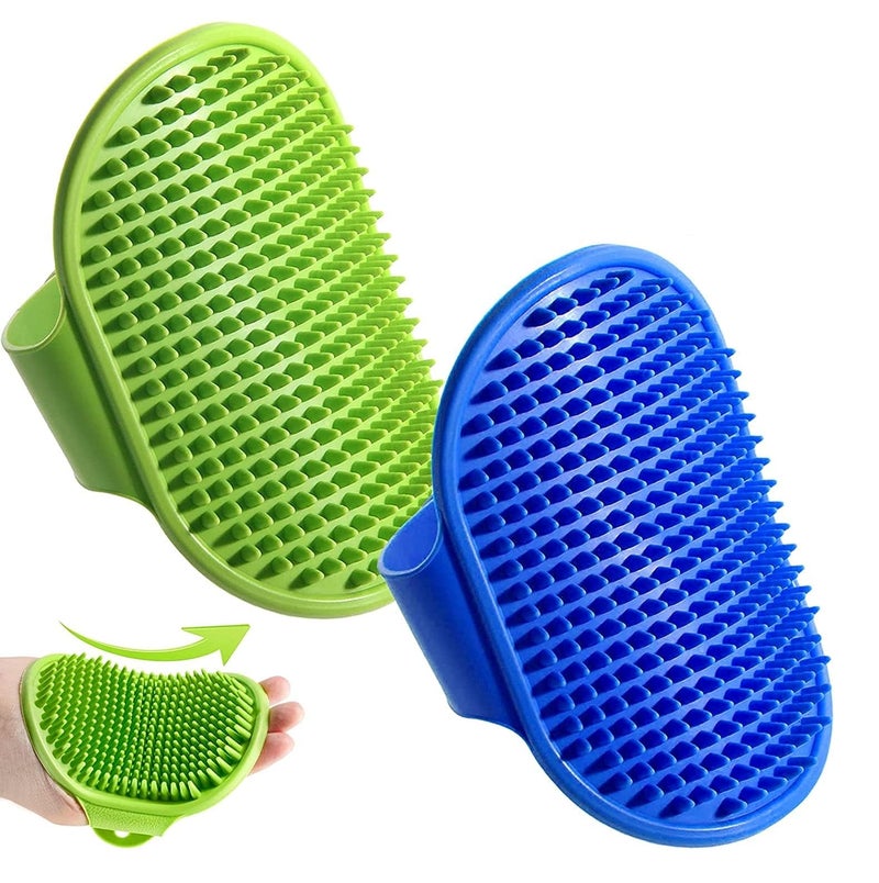 Gurez Pet Massage Rubber Bath Glove for Dogs, Cats, Rabbit, & Hamster, Grooming Shampoo Washing Soothing Bristles Hand Brush Comb 1 Piece - Image 1