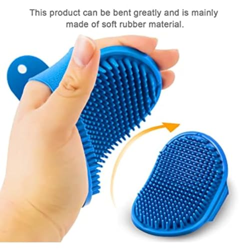 Gurez Pet Massage Rubber Bath Glove for Dogs, Cats, Rabbit, & Hamster, Grooming Shampoo Washing Soothing Bristles Hand Brush Comb 1 Piece - Image 2