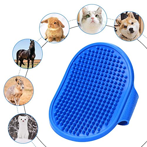 Gurez Pet Massage Rubber Bath Glove for Dogs, Cats, Rabbit, & Hamster, Grooming Shampoo Washing Soothing Bristles Hand Brush Comb 1 Piece - Image 3