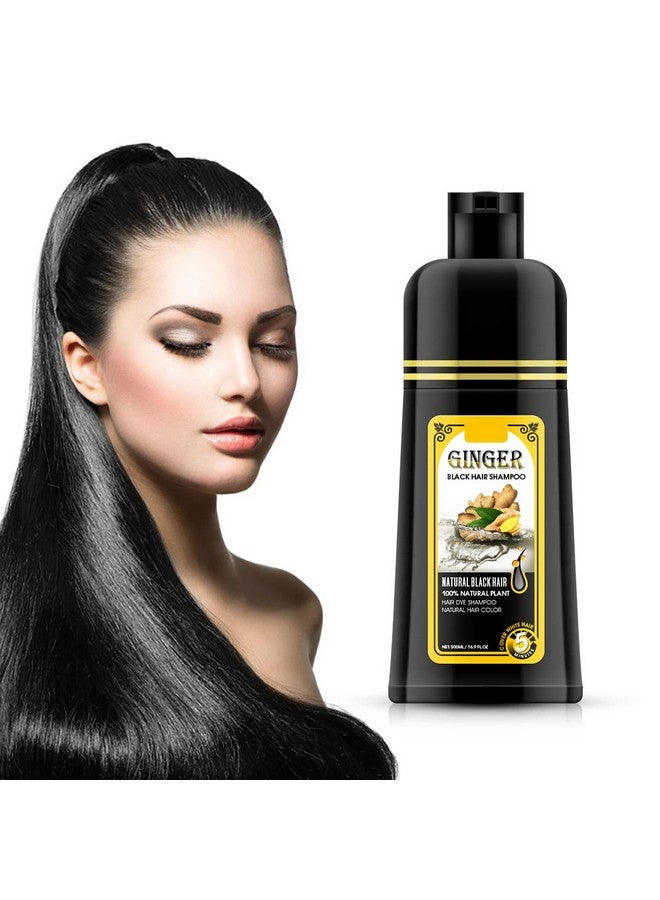 gowwim Ginger Black Hair Shampoohair Color Dye Semi Permanent Shampooinstanty Black Hair Color Matter Agent Last 30 Days5 Minutes Finsh 500Ml.(Ginger Fragrance) - Image 4