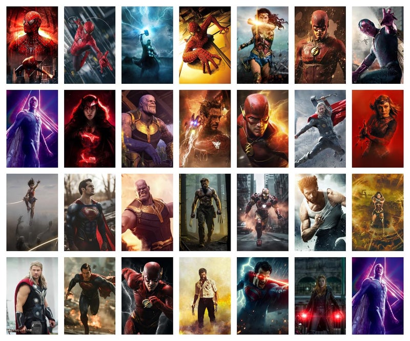 INDOART NET Pack of 54 Superheroes Aesthetic Wall Collage kit Posters Posters for Wall Decoration Wall Art For Bedroom Office Living room Dorm room 6 inch X 4 inch - Image 4