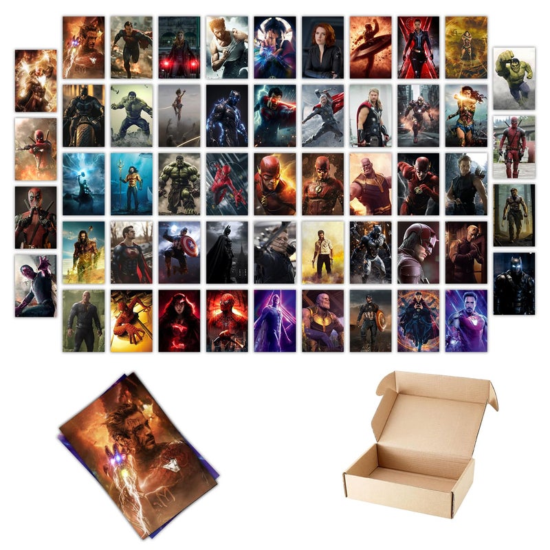INDOART NET Pack of 54 Superheroes Aesthetic Wall Collage kit Posters Posters for Wall Decoration Wall Art For Bedroom Office Living room Dorm room 6 inch X 4 inch - Image 2
