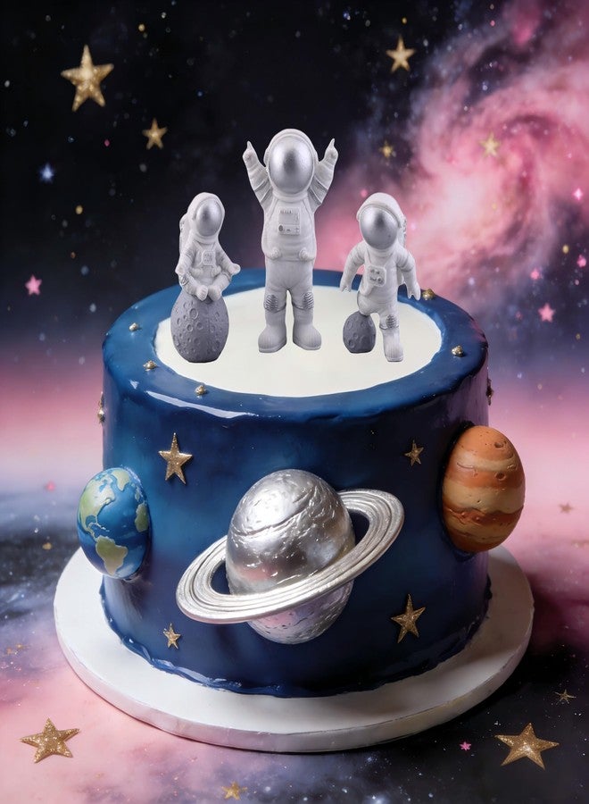 Fevoila 12 Pcs Astronaut Figurines Cake Topper Outer Space Spaceman Figure Statue Tabletop Ornament Miniature Astronaut Figures for Outer Space Birthday Cake Decoration (Style 2) - Image 5