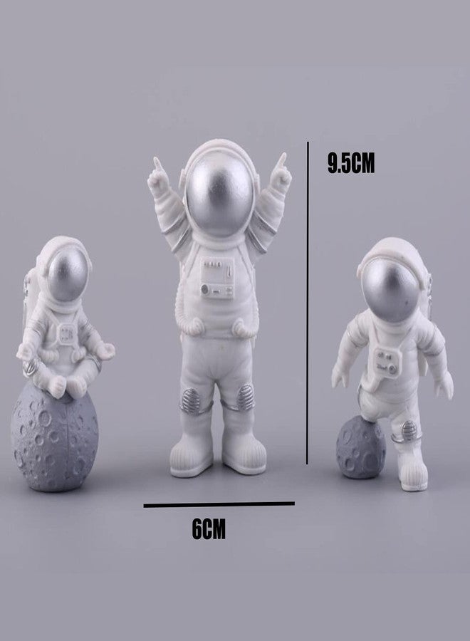 Fevoila 12 Pcs Astronaut Figurines Cake Topper Outer Space Spaceman Figure Statue Tabletop Ornament Miniature Astronaut Figures for Outer Space Birthday Cake Decoration (Style 2) - Image 3
