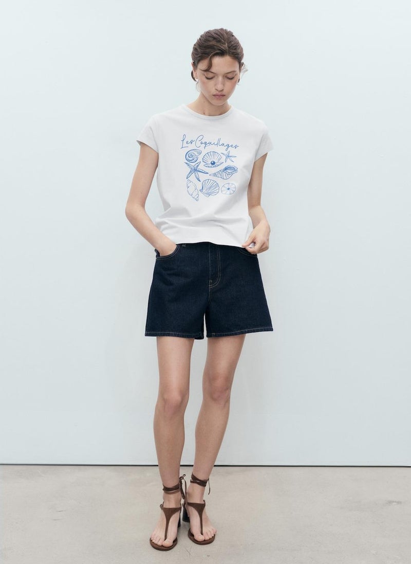 MANGO Printed Cotton-Blend T-Shirt  - Image 4