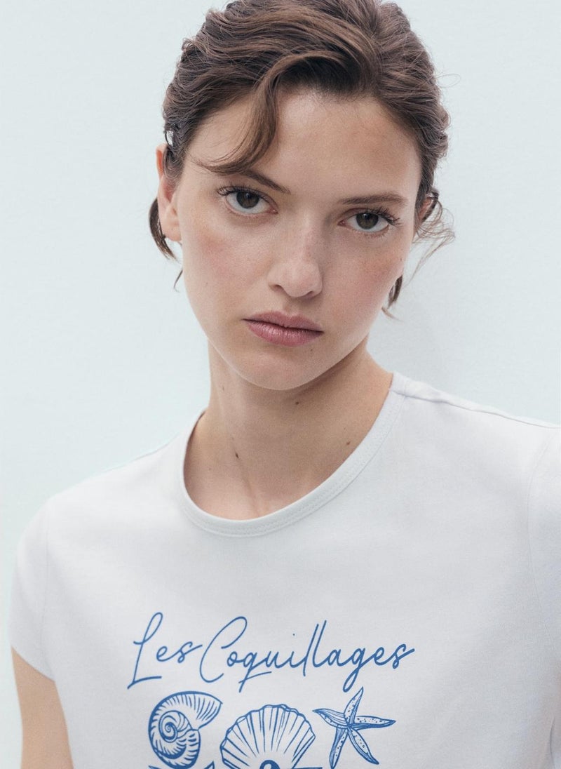 MANGO Printed Cotton-Blend T-Shirt  - Image 3