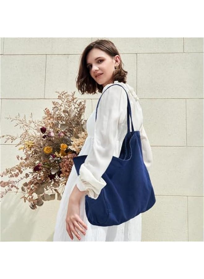 Arabest Canvas Tote Bag for Women Large Hobo Shoulder Bag for Work Travel Casual Message Bag Tote Purse handbags  - Image 3