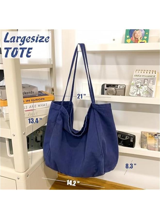 Arabest Canvas Tote Bag for Women Large Hobo Shoulder Bag for Work Travel Casual Message Bag Tote Purse handbags  - Image 4