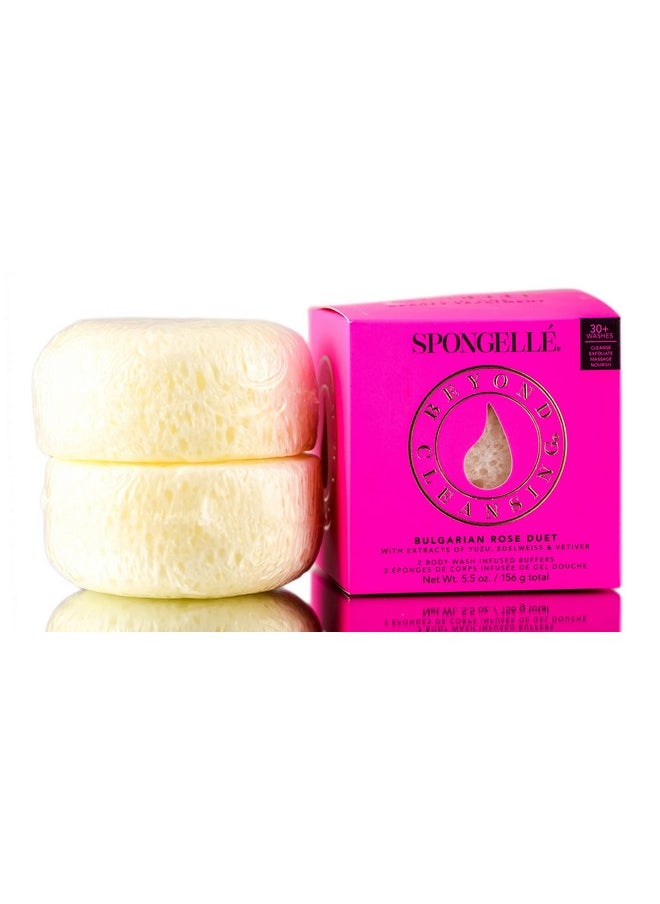 spongelle - Pongelle Duet Body Wash Infused Buffers (2 Per Box) (Bulgarian Rose) - Image 1