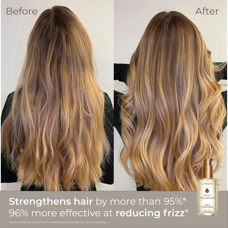 LANZA L'ANZA Keratin Healing Hair Oil Treatment, Keratin Hair Treatment, Hair Oil For Damaged Hair, Revives & Nourishes, Sulfate Free Healing Oil for Hair with Phyto IV Complex, Cruelty Free Hair Care - Image 2