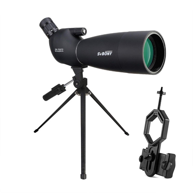 SVBONY SVBONY SV28 25-75x70 Spotting Scopes, HD Spotting Scope with Tripod, Long Range Spotter Scope with Phone Adapter for Bird Watching, Hunting, Target Shooting  - Image 1