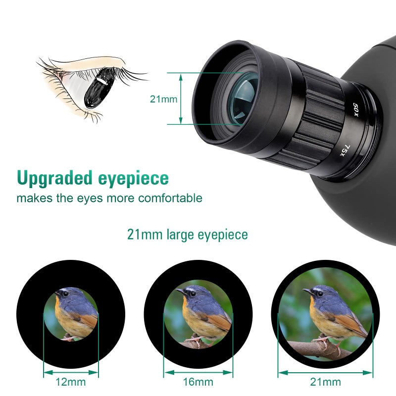 SVBONY SVBONY SV28 25-75x70 Spotting Scopes, HD Spotting Scope with Tripod, Long Range Spotter Scope with Phone Adapter for Bird Watching, Hunting, Target Shooting  - Image 2
