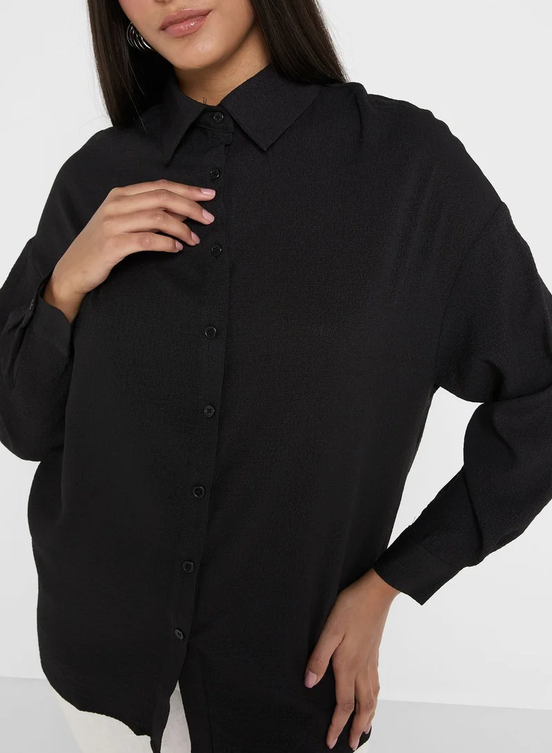 ELLA Textured Button Down Shirt